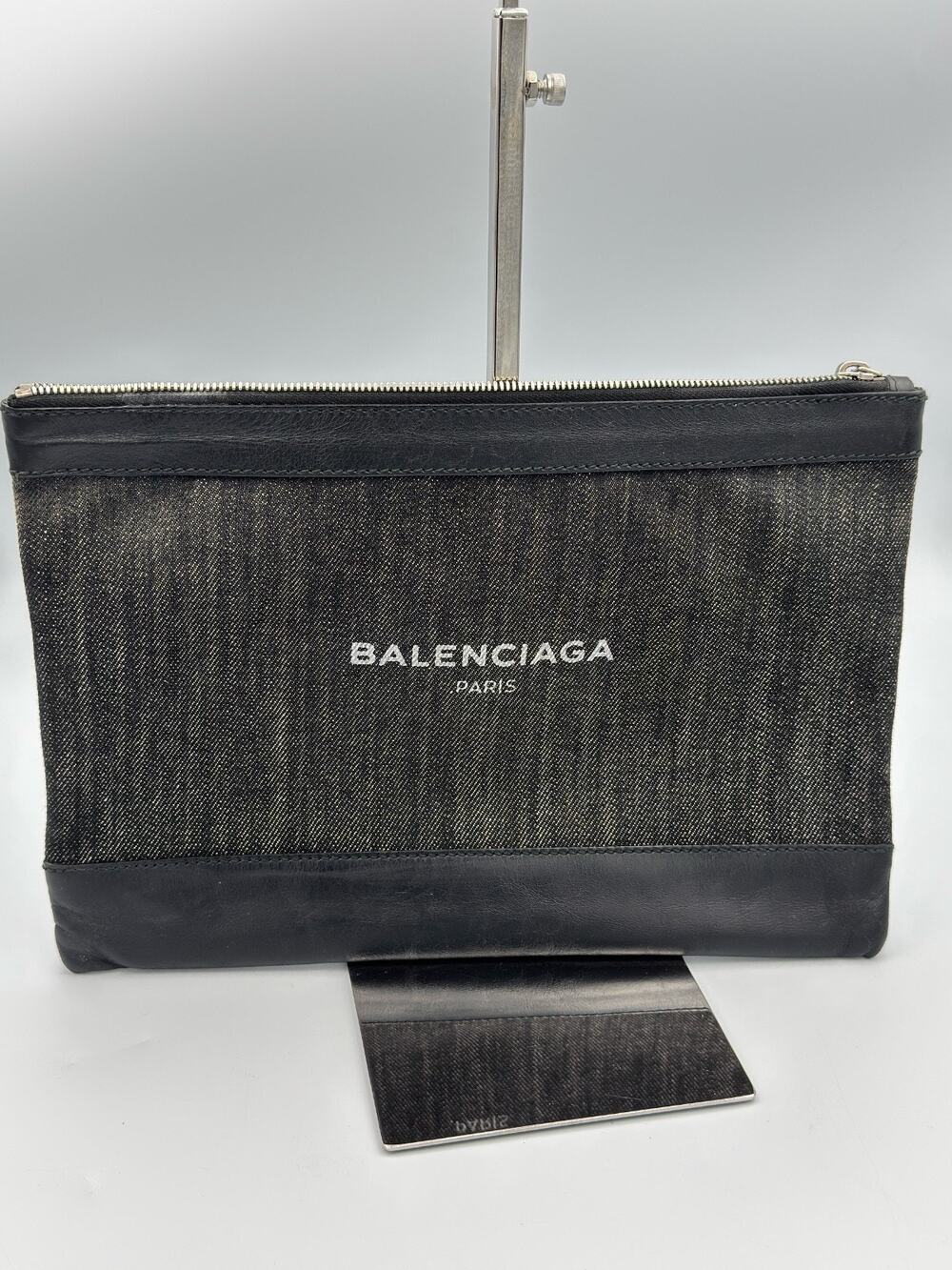 Toile De Coton Balenciaga Black Denim Money Clip Case in Noir One Size